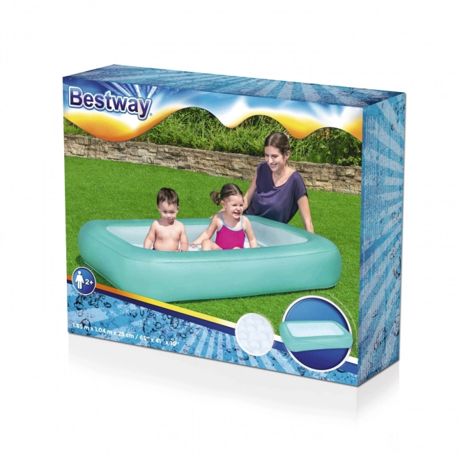 BESTWAY Prostokątny Dziecięcy Basen Nadmuchiwany 2+ 165x104x25cm + nadmuchiwana podłoga