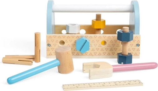 Bigjigs Toys drewniany zestaw narzędzi w skrzynce