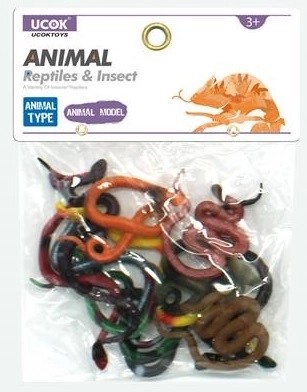 Zwierzątka figurki węże zestaw 12szt 10 cm