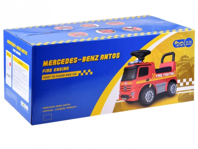 Dziecięce jeździk z dźwiękiem Mercedes Antos STRAŻACY czerwony