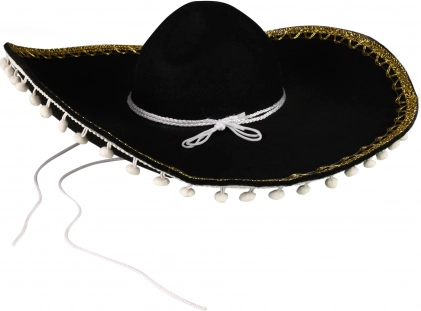 Meksykańskie sombrero czarne dla dorosłych