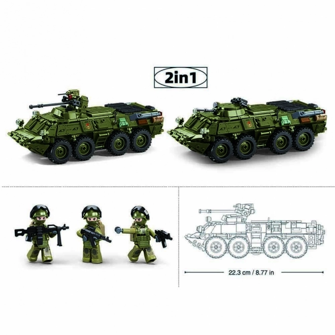 Zestaw budowlany czołgu BTR-80AS IFV od Sluban w skali 1:35