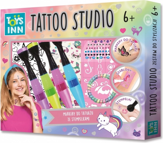 zestaw markerów do tatuażu z pieczątkami tattoo studio