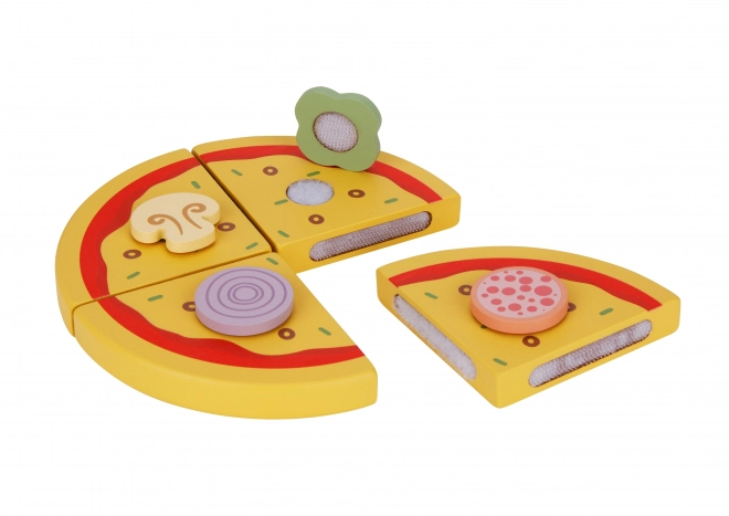 Tooky Toy drewniany zestaw do pizzy z dodatkami