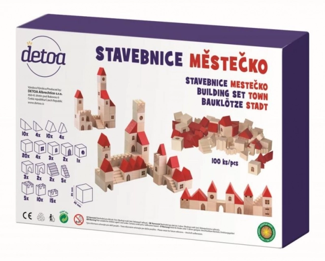Drewniana układanka miasteczko 100 szt.