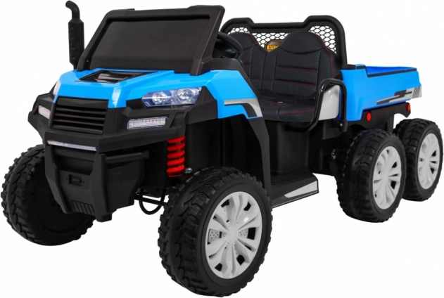 dziecięcy elektryczny samochód farmer truck 4x4 z wywrotną skrzynią, dla 2 dzieci, niebieski