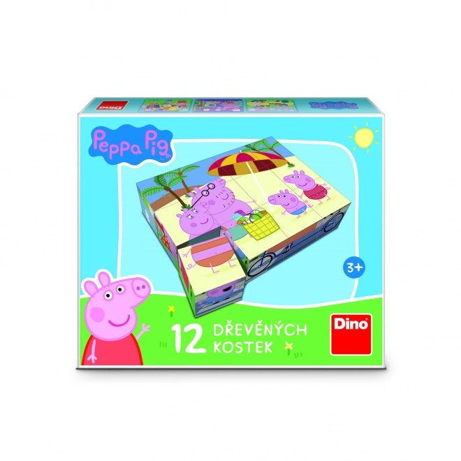 PEPPA PIG 12 Drewniane licencyjne kostki