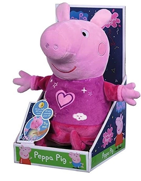 Peppa Pig 2w1 pluszowy sen, grający + światło, różowy, 25 cm