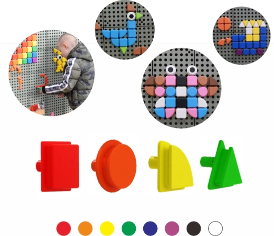 Masterkidz geometryczne kołeczki do tablic STEM, 8 kolorów, 256 szt.