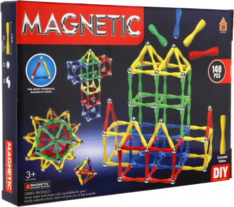 Magnetyczna układanka konstrukcyjna 148 elementów