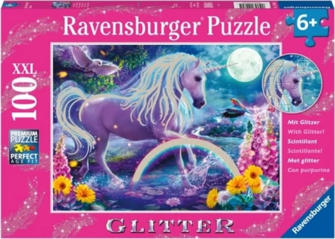 Puzzle Ravensburger z błyszczącym jednorożcem 100 elementów