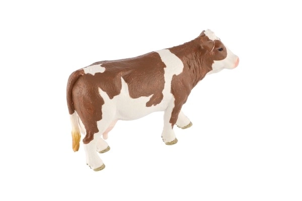 Realistyczny model plastikowej krowy czeskiej rasy plamistej 12 cm