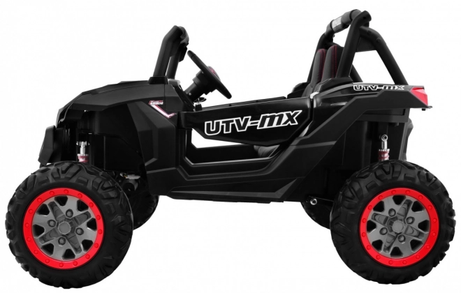 Dziecięce autko UTV-MX czarne 4x4 z MP4, zdalnym sterowaniem i oświetleniem LED