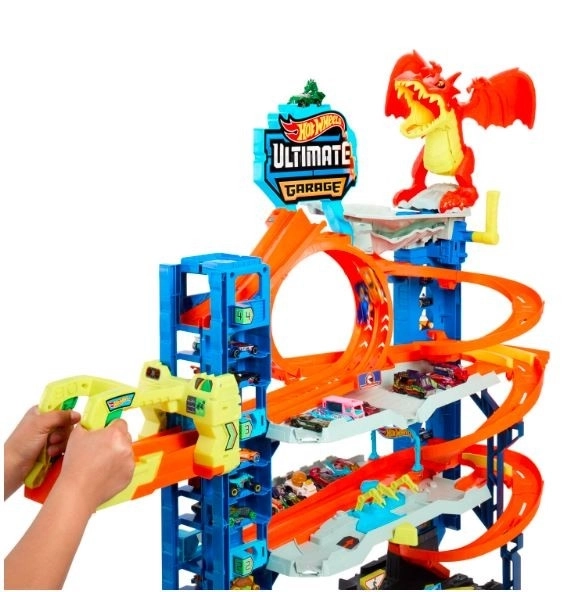 Mega garaż z atakiem smoka Hot Wheels City
