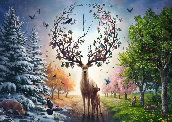 Ravensburger puzzle magiczny jeleń 1000 elementów