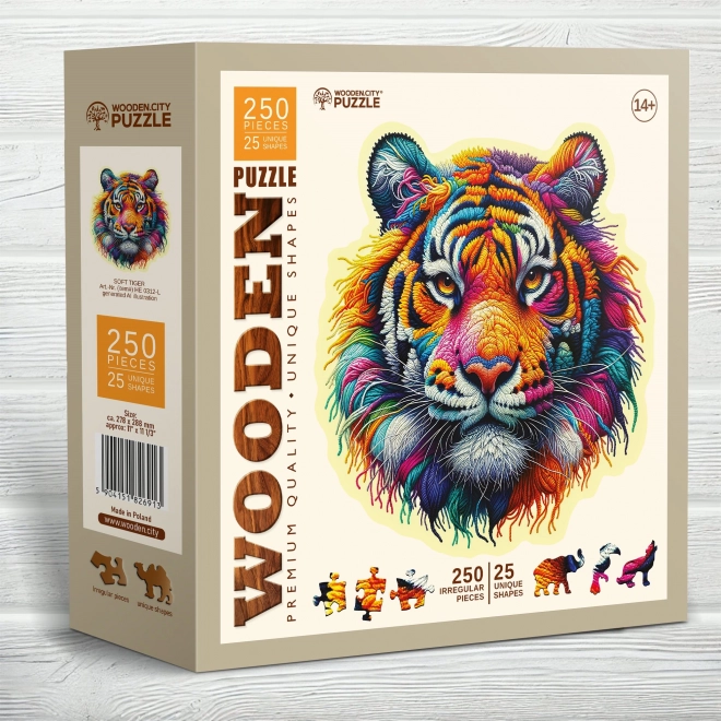 WOODEN CITY Drewniane puzzle Delikatny Tygrys 250 elementów