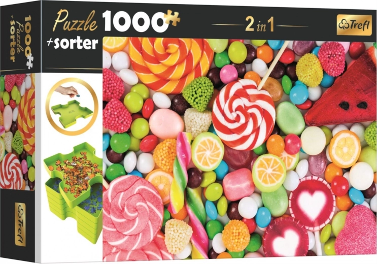 Puzzle z sorterem 2w1 Słodkości 1000 elementów TREFL