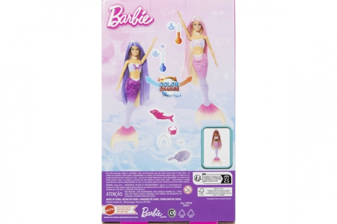Lalka Barbie Malibu zmieniająca kolor syrenka