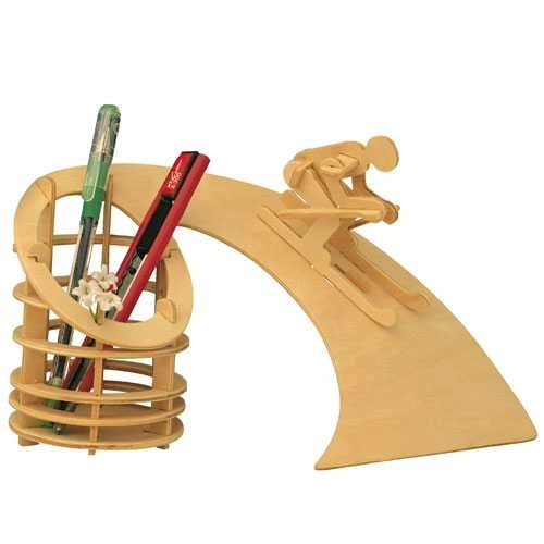 Woodcraft Drewniane puzzle 3D stojak na ołówki zjazd