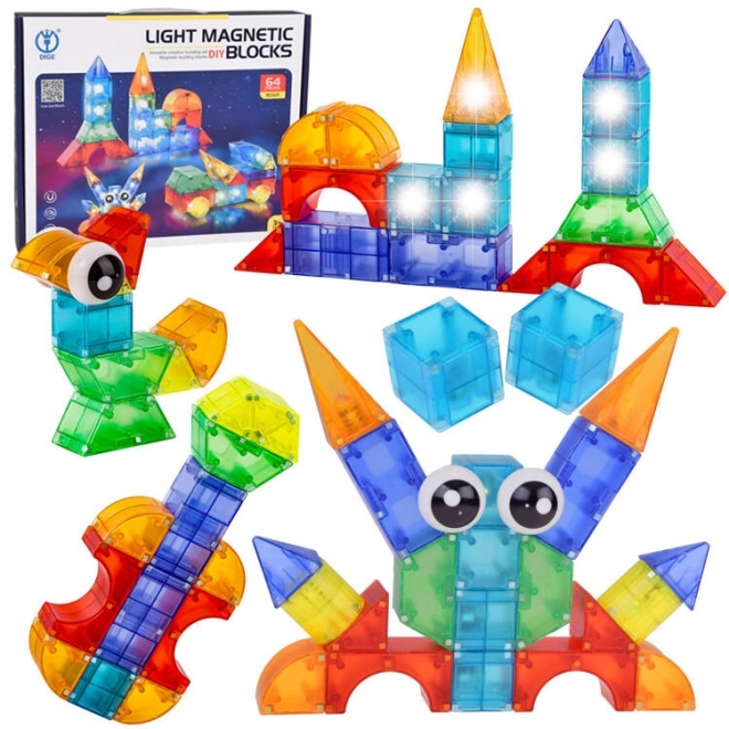 3D magnetyczne bloki Święcące magnetyczne bloki 64 sztuki ZA5240