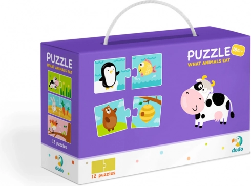 DODO puzzle Co jedzą zwierzątka? 12×2 elementy