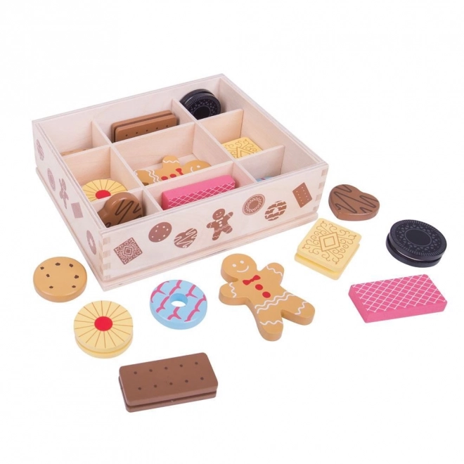 Bigjigs Toys Pudełko z drewnianymi ciastkami