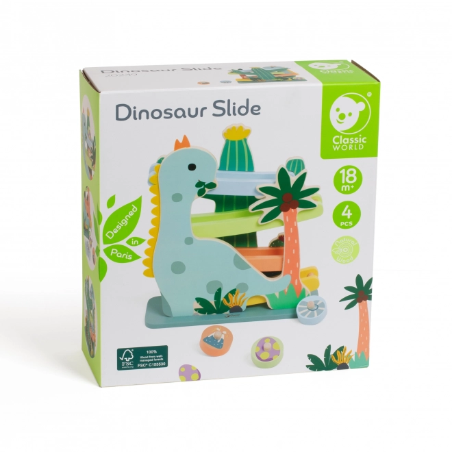 Klasyczna drewniana trasa z dinozaurami