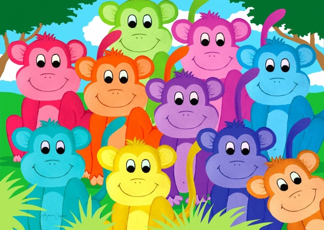 ENJOY puzzle tęczowe małpki – 1000 elementów