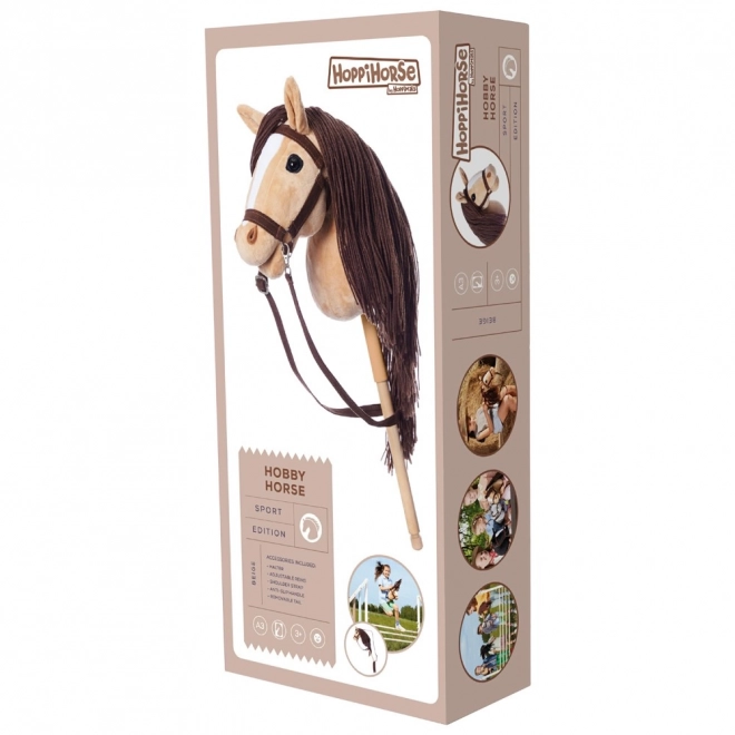 HOPPIHORSE koń na patyku hobby horse rozmiar A3 beżowy
