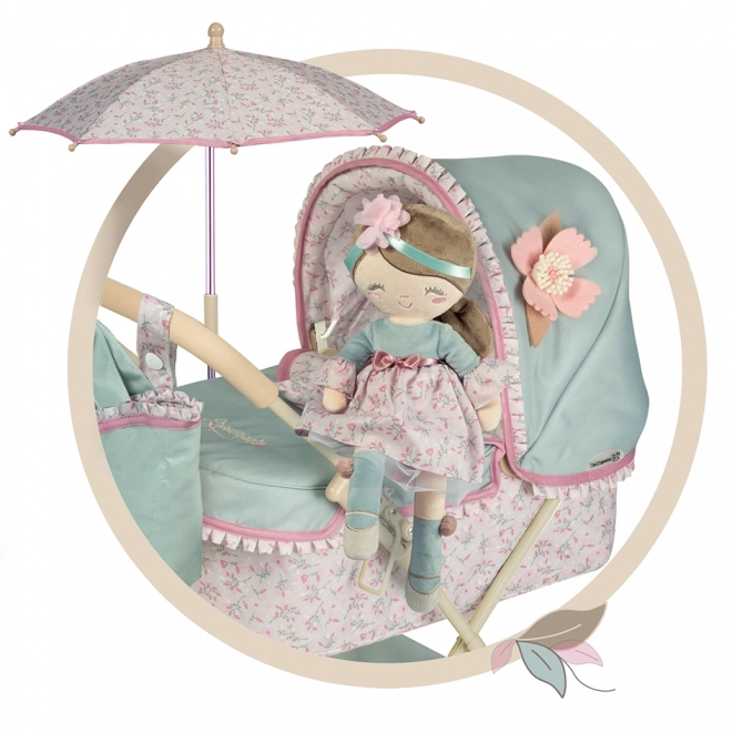 DeCuevas 20045 Pluszowa lalka PROVENZA - 36 cm z kołyską