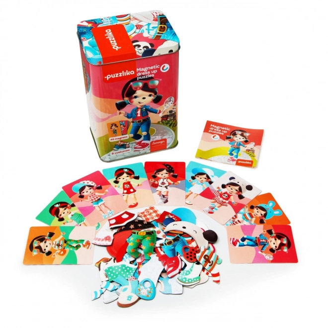 Magnetyczna zabawka Puzzlika - Laleczka z ubrankami