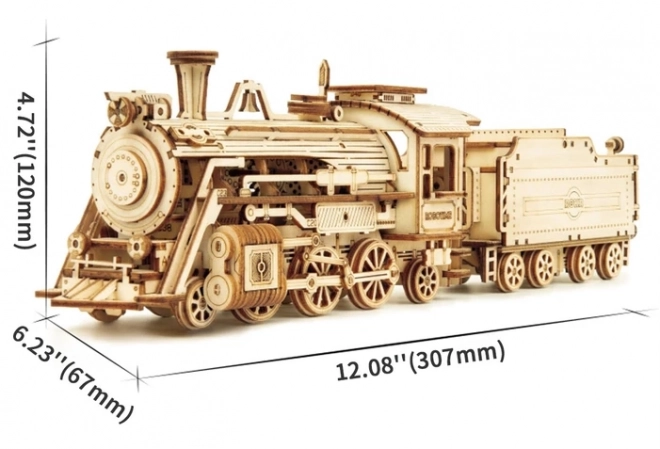Lokomotywa - Ekspres Parowy - 3D drewniane puzzle