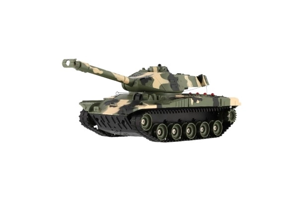 Czołg RC plastikowy 27cm 27MHz na baterie + pakiet ładowalny z dźwiękiem w pudełku 37x17x19cm