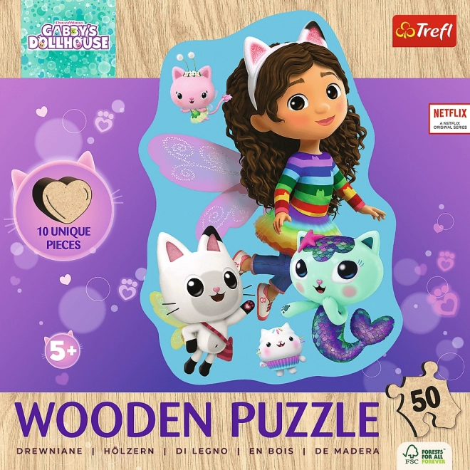 Drewniane Puzzle Gabynin Magiczny Domek 50 Części