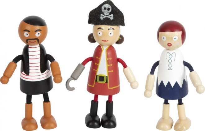 Elastyczne drewniane lalki piratów