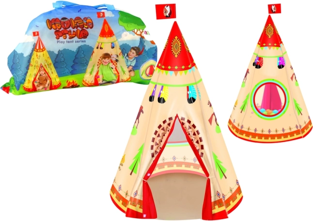 Dziecięcy namiot tipi do pokoju i ogrodu, kremowy, 160 × 105 cm