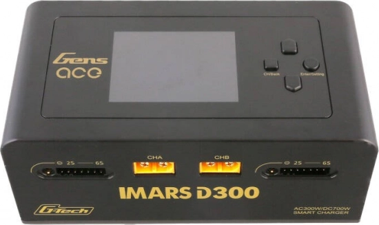 Inteligentna podwójna ładowarka Gens Ace IMARS D300 G‑Tech AC/DC 300 W / 700 W – czarna