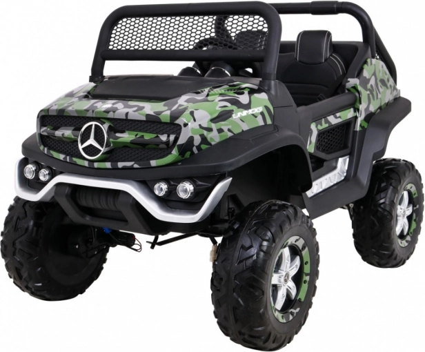 Dziecięcy elektryczny samochodzik Mercedes-Benz Unimog w kamuflażu