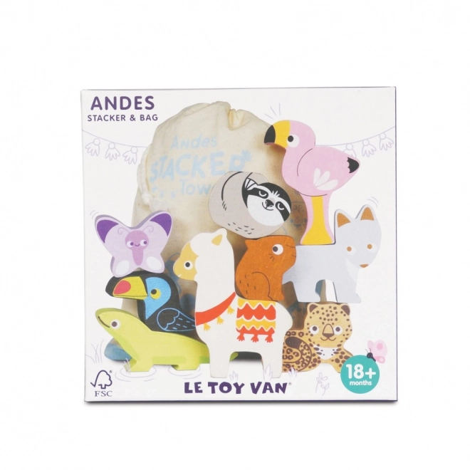 Balansująca wieża La Toy Van Petilou - zwierzęta z zoo