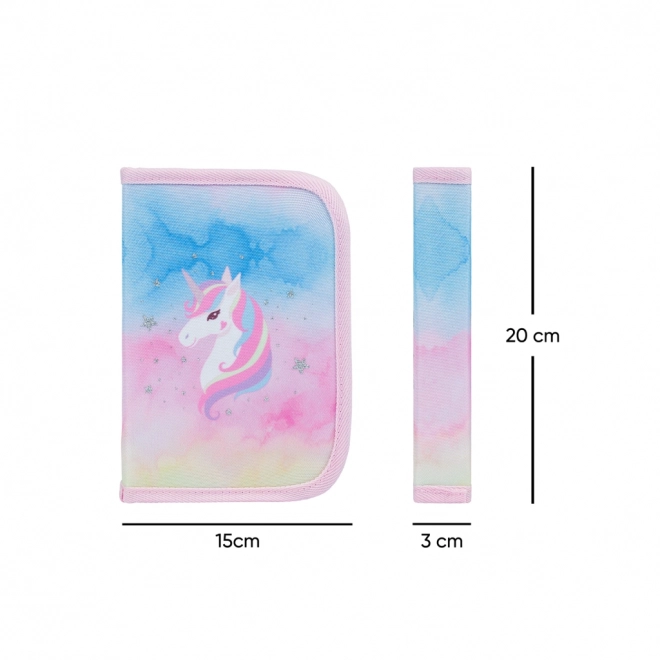 BAAGL Klasyczny piórnik szkolny z dwoma klapkami Rainbow Unicorn