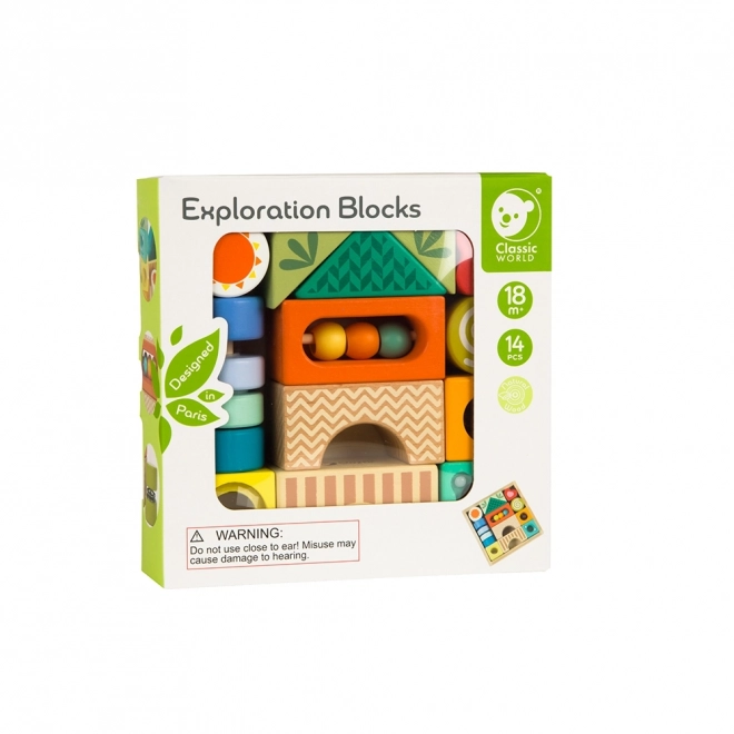 Drewniane sensoryczne klocki Classic World Montessori