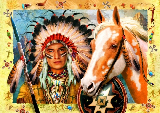 Puzzle Indiański Wódz 1500 Elementów od Bluebird