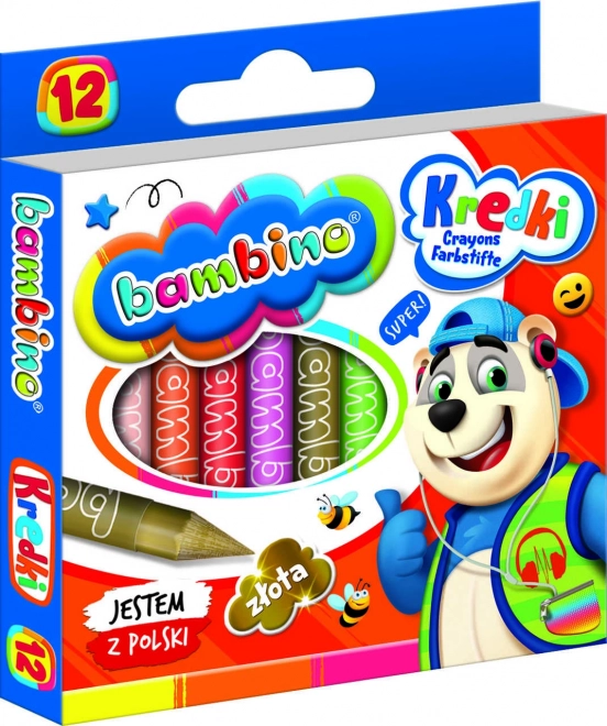 Grafitowe kredki woskowe Bambino - 12 sztuk