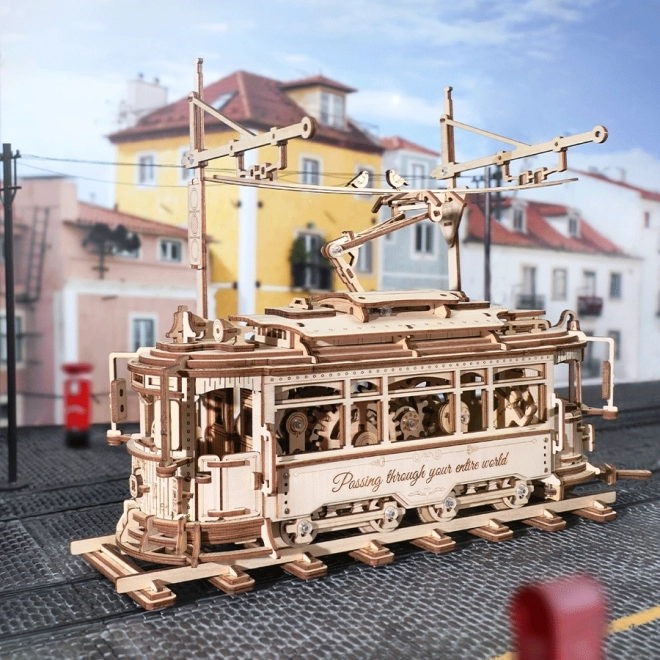 RoboTime 3D drewniane mechaniczne puzzle Tramwaj