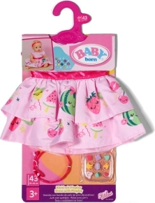 baby born sukienka z opaskiem na głowę i systemem pinplay, 43 cm
