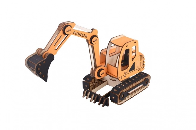 Woodcraft Drewniane 3D puzzle Koparka pomarańczowa