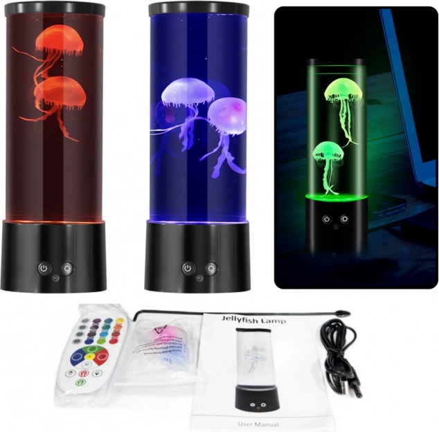 Ozdobna lampka LED z meduzami na baterie i kabel USB