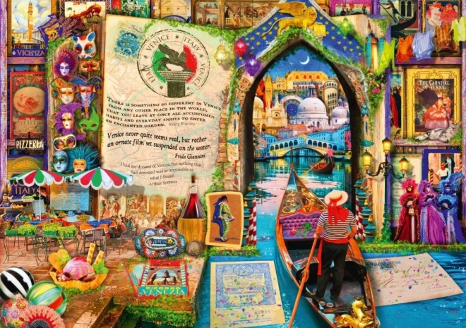 Puzzle Bluebird Żivot je otevřená kniha: Benátky 1000 dílků