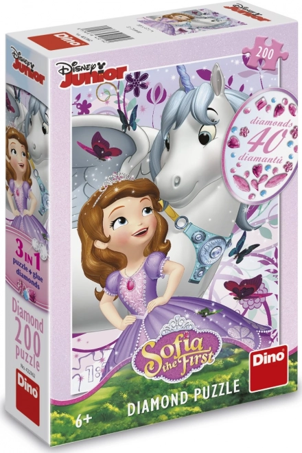 Puzzle Sofie i jednorożec z kamyczkami do zdobienia - 200 elementów