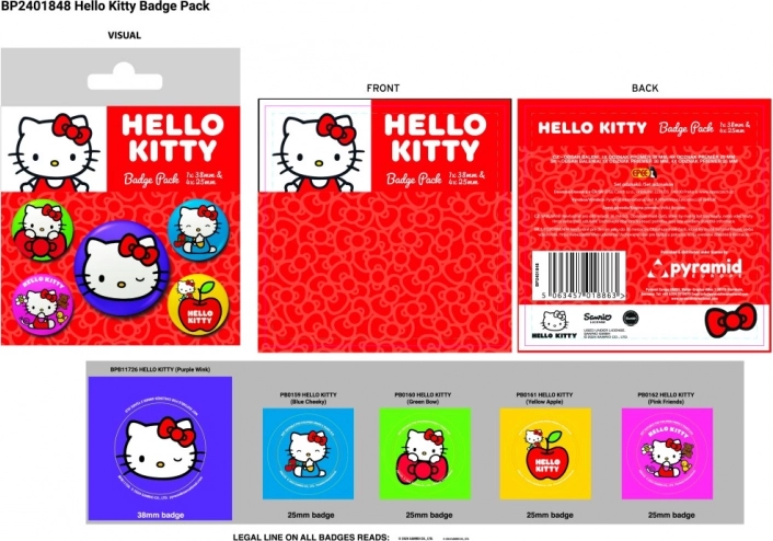 Zestaw przypinek Hello Kitty – 5 szt.